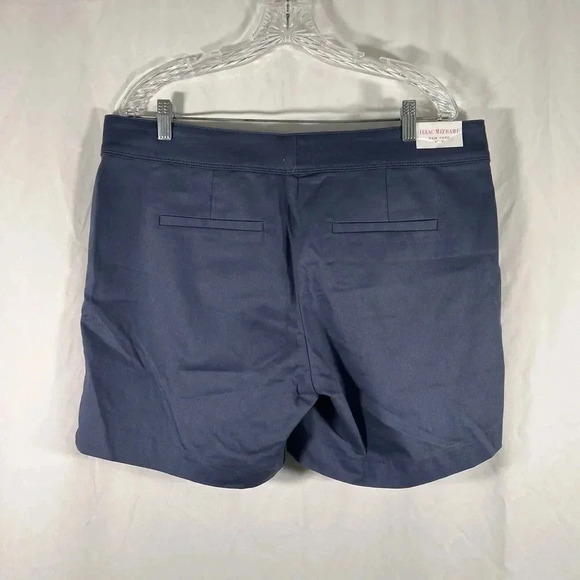 New Issac Mizrahi Shorts Women's 14 Blue Chino Button Pockets Tailored Cotton Bl - Picture 8 of 10